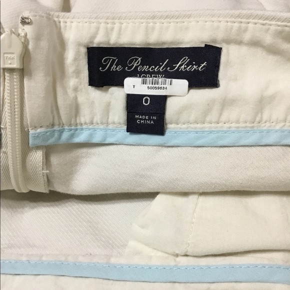 J Crew Off White Cream Pencil Skirt 0 - Picture 2 of 2